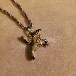 Rhinestone Flying Bird Necklace